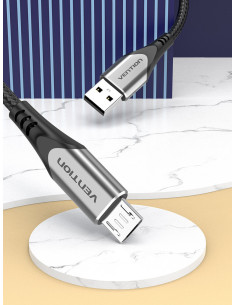 Vention Cable USB 2.0 3A COAHG  USB Macho - MicroUSB Macho  1.5m  Gris 2