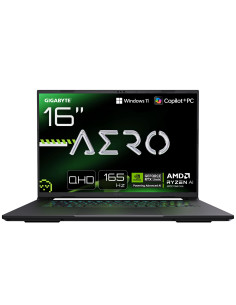 GIGABYTE ERO X16 1VH Portátil Gaming – 16“, 165Hz WQXGA, Ryzen AI 7 350, GPU NVIDIA RTX 5060, 16GB DDR5 5200MHz, SSD Gen4 de