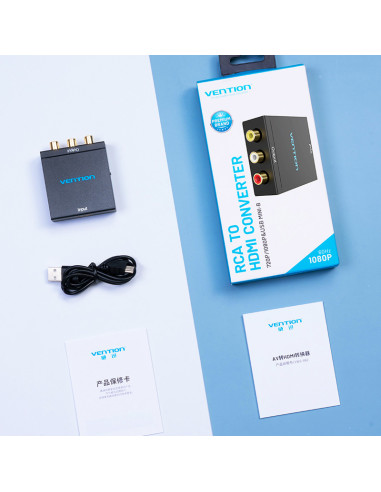 Vention Convertidor HDMI a RCA AEEB0  HDMI Hembra - RCA Hembra - MiniUSB Hembra