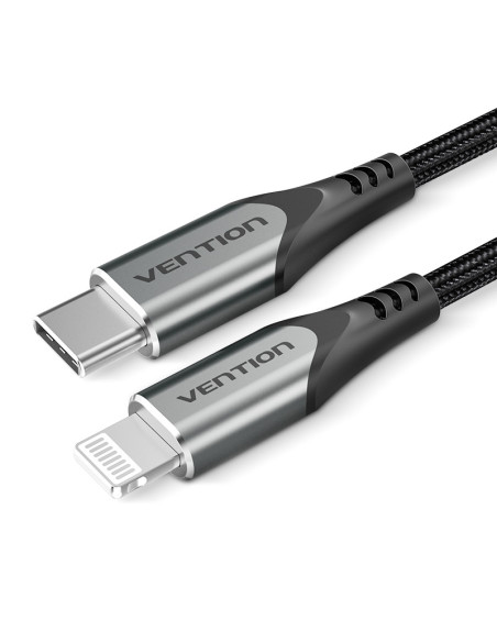 Vention Cable USB 2.0 Tipo-C Lightning TACHF  USB Tipo-C Macho - Lightning Macho  1m  Gris