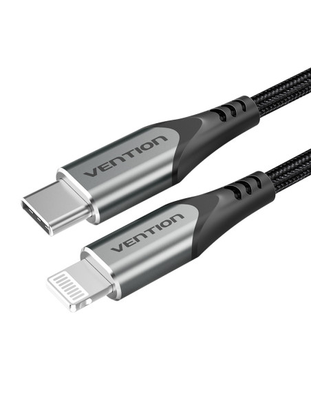 Vention Cable USB 2.0 Tipo-C Lightning TACHF  USB Tipo-C Macho - Lightning Macho  1m  Gris
