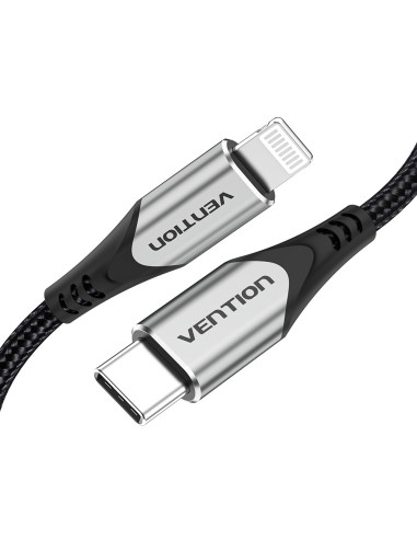 Vention Cable USB 2.0 Tipo-C Lightning TACHF  USB Tipo-C Macho - Lightning Macho  1m  Gris