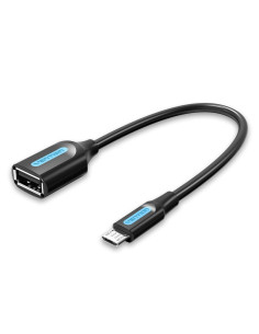 Vention Cable USB 2.0 CCUBB  MicroUSB Macho - USB Hembra  480Mbps  15cm  Negro