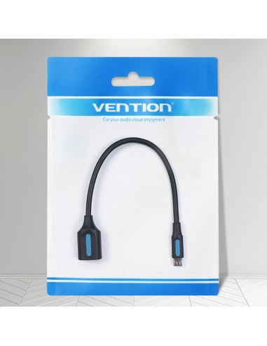 Vention Cable USB 2.0 CCUBB  MicroUSB Macho - USB Hembra  480Mbps  15cm  Negro