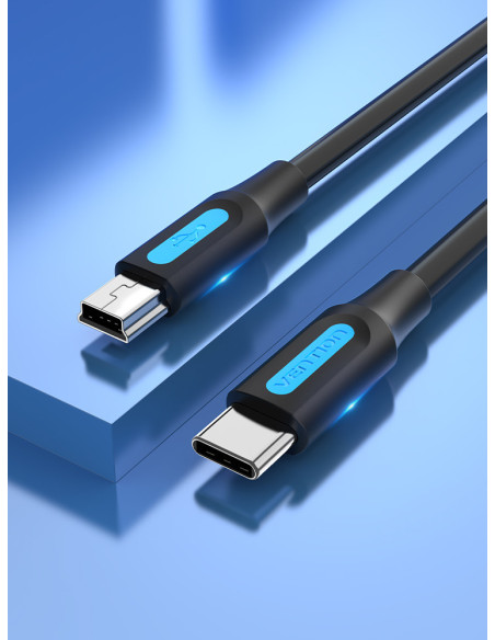 Vention Cable USB 2.0 Tipo-C COWBF  USB Tipo-C Macho - MiniUSB Macho  1m  Negro