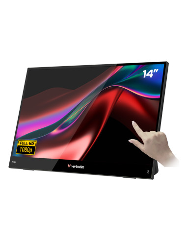Verbatim Portable 14" FHD Touch Monitor LIGHT Monitor portátil Negro 35,6 cm (14") LCD 1920 x 1080 Pixeles