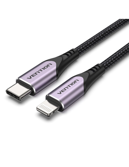 Vention Cable USB 2.0 Tipo-C Lightning TACVF  USB Tipo-C Macho - Lightning Macho  1m  Morado