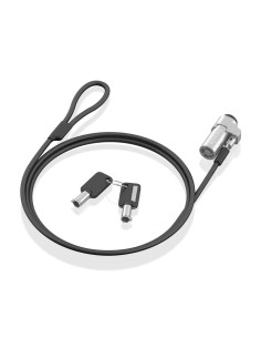 AISENS Cable de Seguridad tipo NANO con cerradura de llave para ordenador, monitor, portátil 1.5m 2