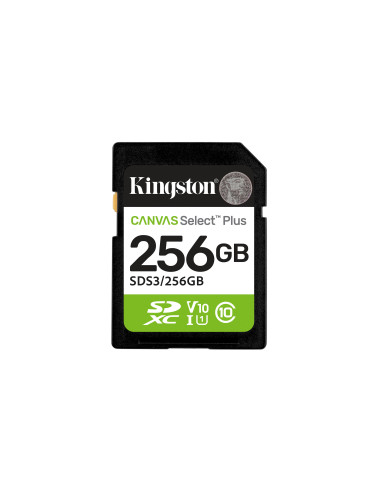 Kingston Technology 256 GB SDXC Canvas Select Plus Gen3 150 MB s C10 UHS-I U1 V10