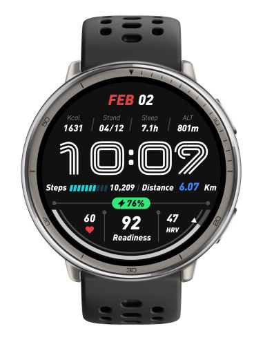 Amazfit Active 2 3,35 cm (1.32") AMOLED 43.9 mm Digital 466 x 466 Pixeles Pantalla táctil Plata GPS (satélite)