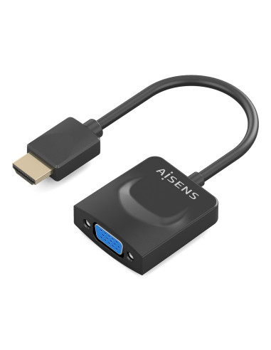 AISENS Conversor HDMI a SVGA, HDMI A M-SVGA H, Negro, 15сm