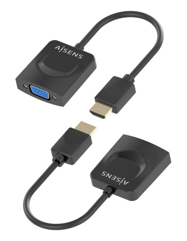 AISENS Conversor HDMI a SVGA, HDMI A M-SVGA H, Negro, 15сm