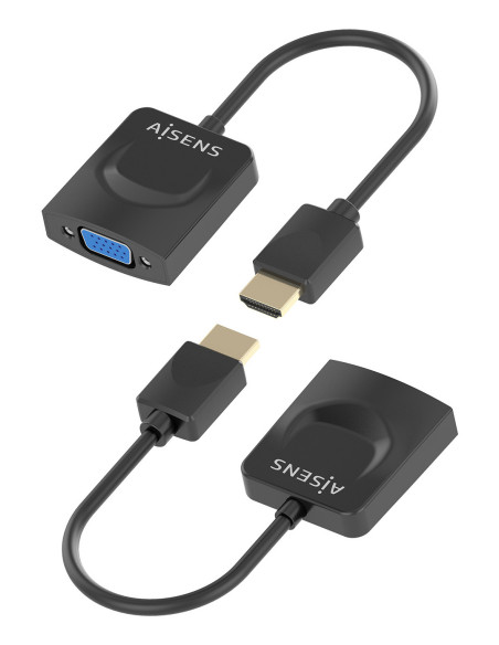 AISENS Conversor HDMI a SVGA, HDMI A M-SVGA H, Negro, 15сm