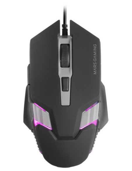 Mars Gaming MM024, Ratón Gaming RGB, Sensor Óptico 4000 DPI, Switches Mecánicos Huano, Iluminación RGB Flow, Ajuste On-the-fly