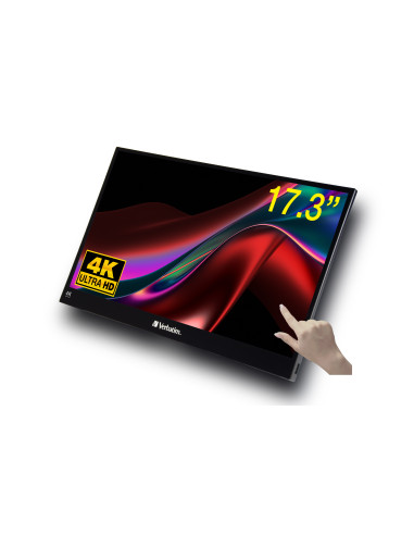 Verbatim 32239 pantalla para PC 43,9 cm (17.3") 3840 x 2160 Pixeles 4K Ultra HD LCD Pantalla táctil Negro