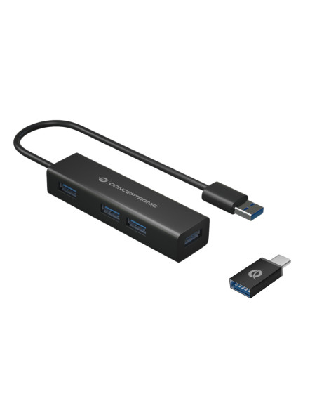 Conceptronic HUBBIES06B hub de interfaz USB 3.2 Gen 1 (3.1 Gen 1) Type-A 5000 Mbit s Negro