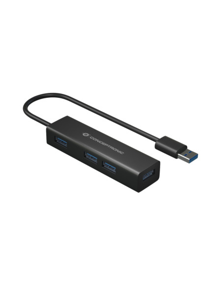 Conceptronic HUBBIES06B hub de interfaz USB 3.2 Gen 1 (3.1 Gen 1) Type-A 5000 Mbit s Negro