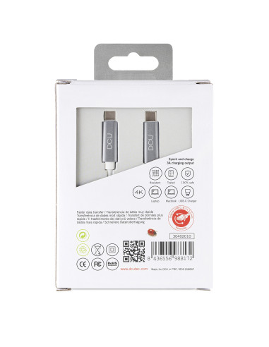 DCU Advance Tecnologic 30402010 cable USB USB 3.2 Gen 2 (3.1 Gen 2) 1 m USB C Gris