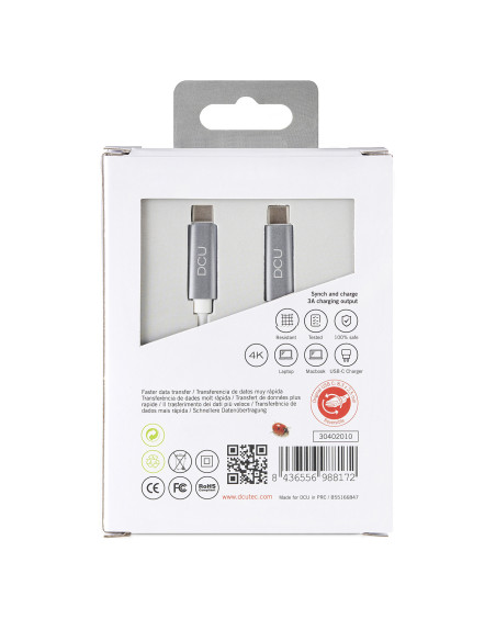 DCU Advance Tecnologic 30402010 cable USB USB 3.2 Gen 2 (3.1 Gen 2) 1 m USB C Gris