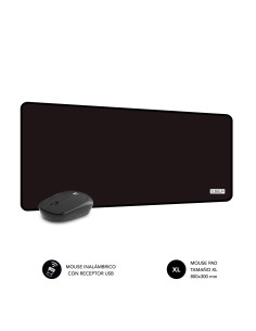 SUBBLIM Alfombrilla con Ratón Harmony Pack Mousepad XL + Wireless Mouse Black 2