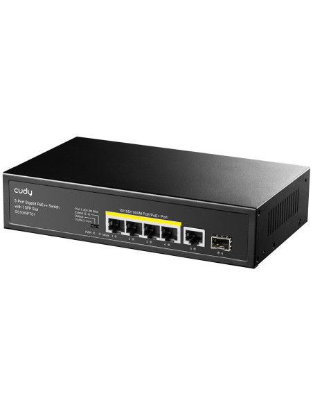 Cudy GS1005PTS1 switch Gigabit Ethernet (10 100 1000) Energía sobre Ethernet (PoE) Negro