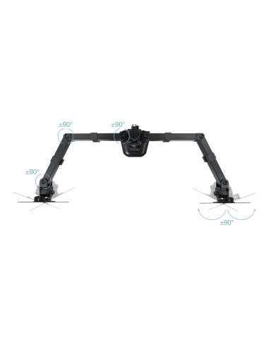 TooQ Soporte de Mesa para 2 Pantallas 17"-32", Color Negro