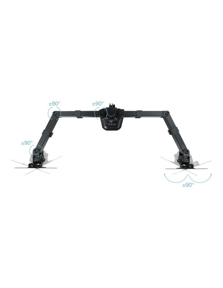 TooQ Soporte de Mesa para 2 Pantallas 17"-32", Color Negro
