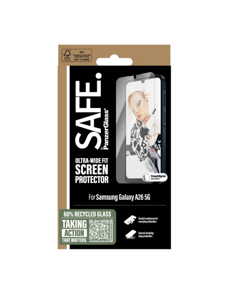 PanzerGlass SAFE. by ® Screen Protector Samsung Galaxy A26 5G | Ultra-Wide Fit w. EasyAligner Protector de pantalla 1 pieza(s)
