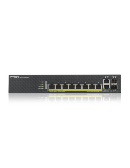 Zyxel GS1920-8HPV2 Gestionado Gigabit Ethernet (10 100 1000) Energía sobre Ethernet (PoE) Negro