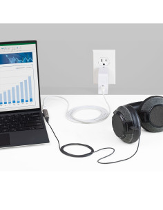 StarTech.com Adaptador de Audio y Carga USB-C - Adaptador de Audio USB Tipo C con USB-C para Auriculares con Micrófono y Pass 2