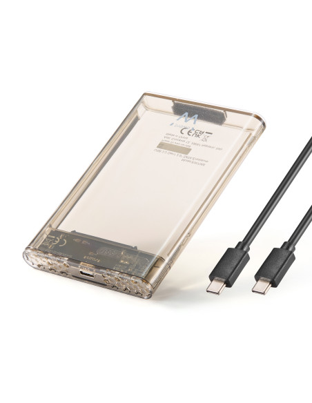 Ewent EW7068 caja para disco duro externo Caja externa para unidad de estado sólido (SSD) Transparente 2.5"