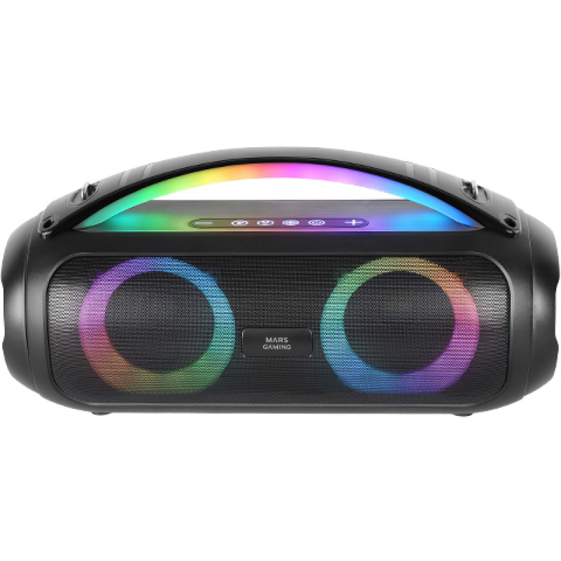 Mars Gaming MS-PULSE, Altavoz Bluetooth Portátil 50W RMS, Iluminación RGB, 2 Drivers Activos 93mm + 2 Drivers Pasivos Ultra-Bass