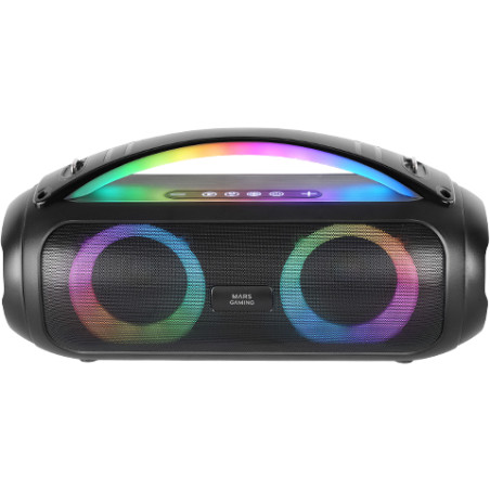 Mars Gaming MS-PULSE, Altavoz Bluetooth Portátil 50W RMS, Iluminación RGB, 2 Drivers Activos 93mm + 2 Drivers Pasivos Ultra-Bass