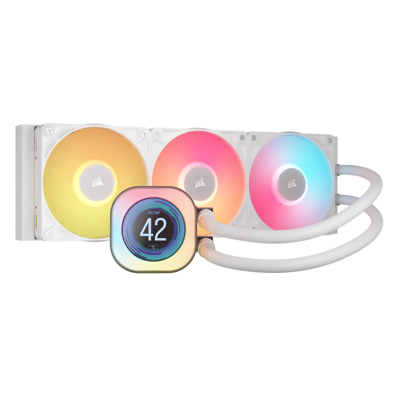Corsair iCUE LINK TITAN 360 RX LCD Procesador Sistema de refrigeración líquida todo en uno 12 cm Blanco 1 pieza(s)