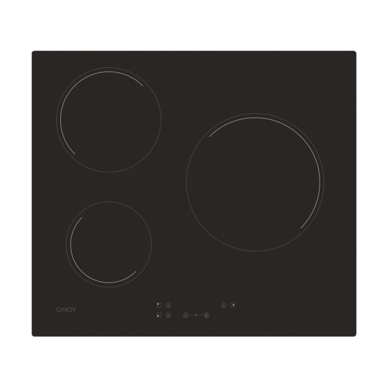 Candy 33803210 CH63CC/4U2, Negro, Integrado, 59 cm, Cerámico, Vidrio y cerámica, 3 zona(s)