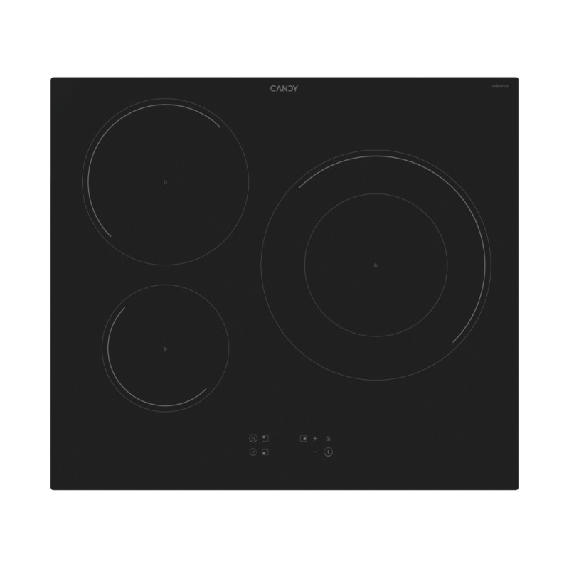 Candy 33803175 Comfort CI633C/E14U, Negro, Integrado, 59 cm, Con placa de inducción, Vidrio y cerámica, 3 zona(s)