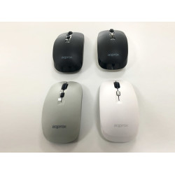 Approx APPXM180W XM180, mano derecha, Óptico, RF inalámbrico, 1600 DPI, Gris, Blanco 2