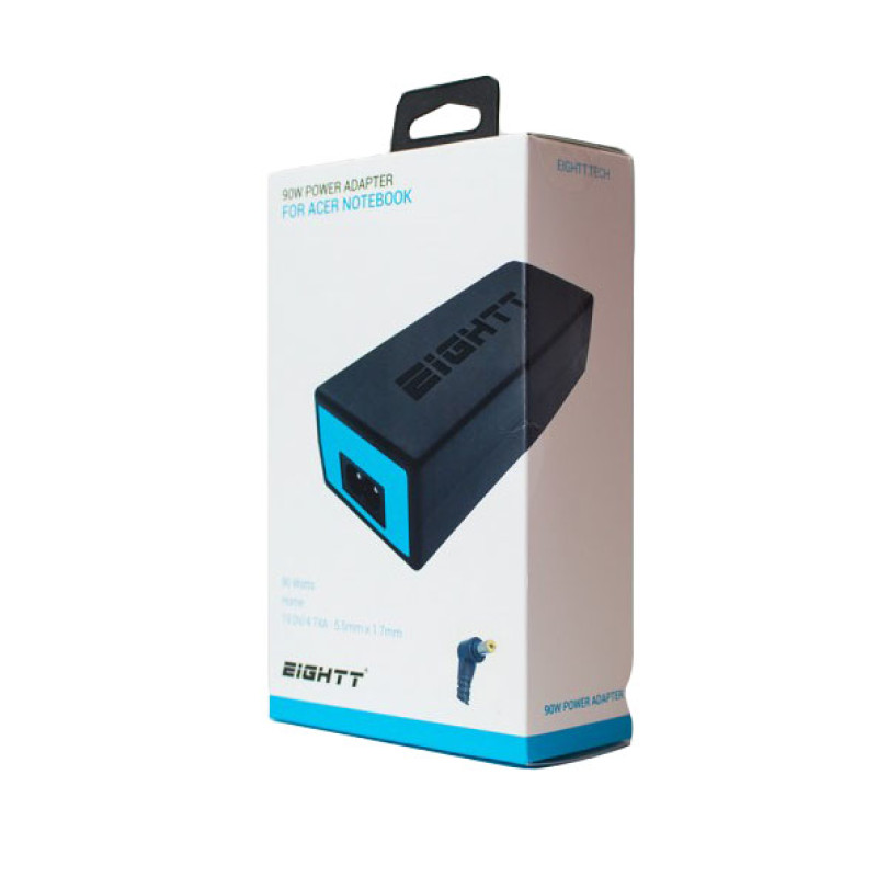 Eightt EAC90 adaptador e inversor de corriente Interior 90 W Negro