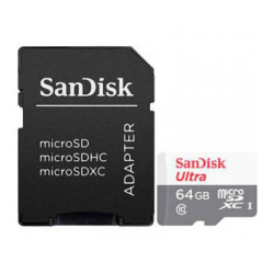 SanDisk SDSQUNR-064G-GN3MA 64GB Ultra microSDXC, 64 GB, MicroSDXC, Clase 10, 100 MB/s, 10 MB/s, Gris