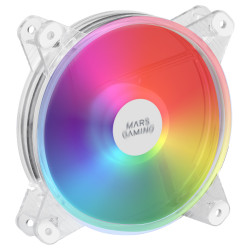 Mars Gaming MFD MFD, Ventilador de PC 120mm RGB, Ultrasilencioso 14dB, Molex, Transparente, Ventilador, 12 cm, 1100 RPM, Blanco 2