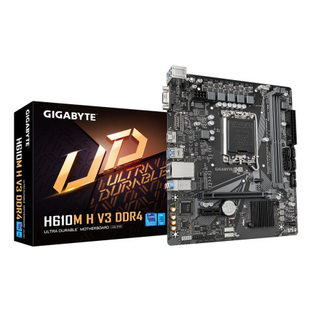 GIGABYTE H610M H V3 DDR4 Placa base - Compatible con procesadores Intel Core 14th CPUs, 4+1+1 Hybrid Phases Digital VRM, up to 3