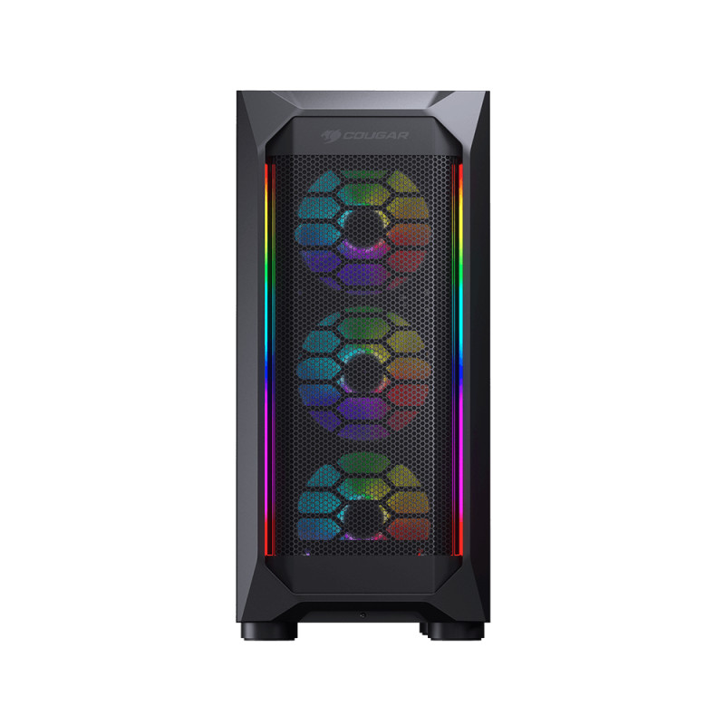 COUGAR CGR-5VM6B-MESH-G-RGB carcasa de ordenador Midi Tower Negro, Transparente