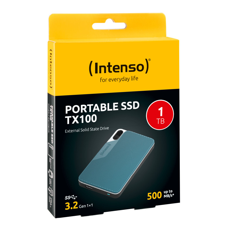 Intenso Lesen/Schreiben bis zu 500 MB/s/1TB USB Tipo C 3.2 Gen 1 (3.1 Gen 1) Azul, Gris