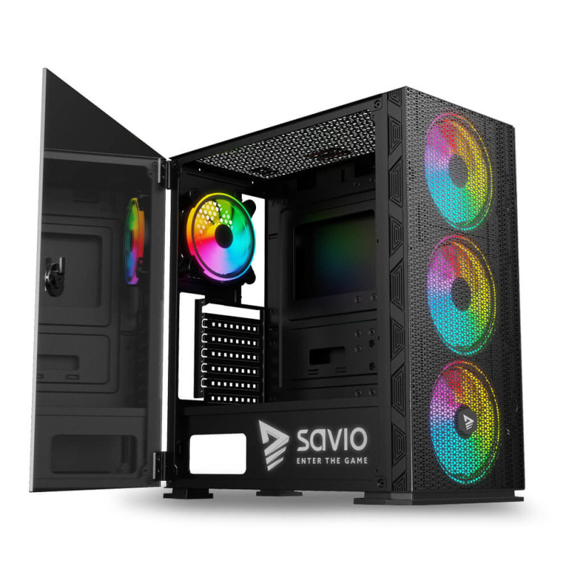 Savio SAVGC-RAPTORX1 carcasa de ordenador Midi Tower Negro
