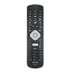 Savio RC10 RC-10 do TV Philips, TV, IR inalámbrico, Botones, Negro