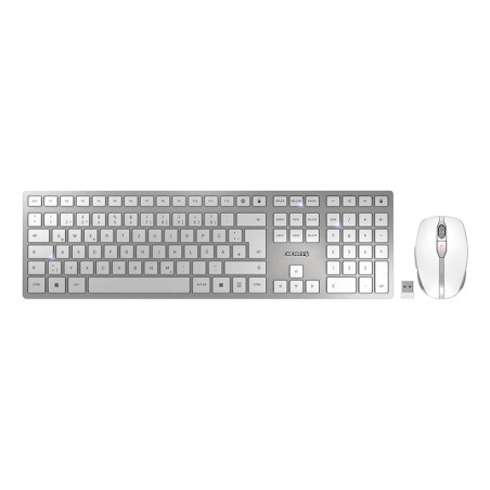 CHERRY DW 9100 SLIM teclado Ratón incluido Universal RF Wireless + Bluetooth QWERTZ Alemán Plata