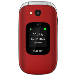 Funker FUNE350R E350 Max Audio 3 Plus 4G – Teléfono con tapa – Rojo, Concha, SIM única, 7,11 cm (2.8"), 0,3 MP, 1150 mAh, 2