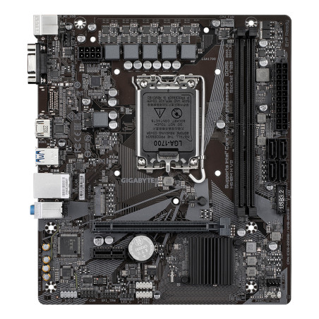 GIGABYTE H610M H V2 Placa base - Compatible con procesadores Intel Core 14th CPUs, 4+1+1 Hybrid Digital VRM, up to 5600MHz DDR5,
