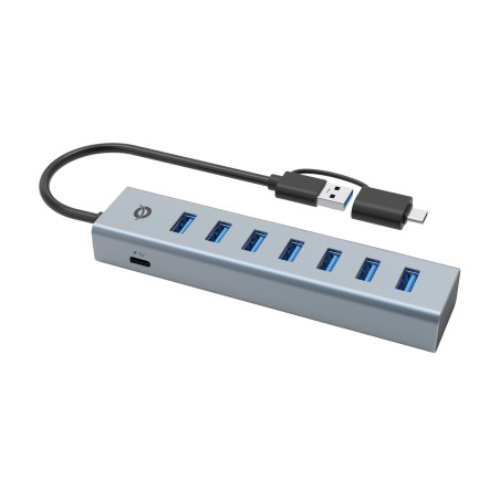 Conceptronic HUBBIES21G hub de interfaz USB 3.2 Gen 1 (3.1 Gen 1) Type-A 5000 Mbit/s Gris