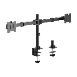 AISENS DT35TSR-359 Soporte de Mesa Eco Giratorio e Inclinable para Monitor/TV 20kg (3 Pivotes, 2 Brazos) de 17"-35", Negro,
